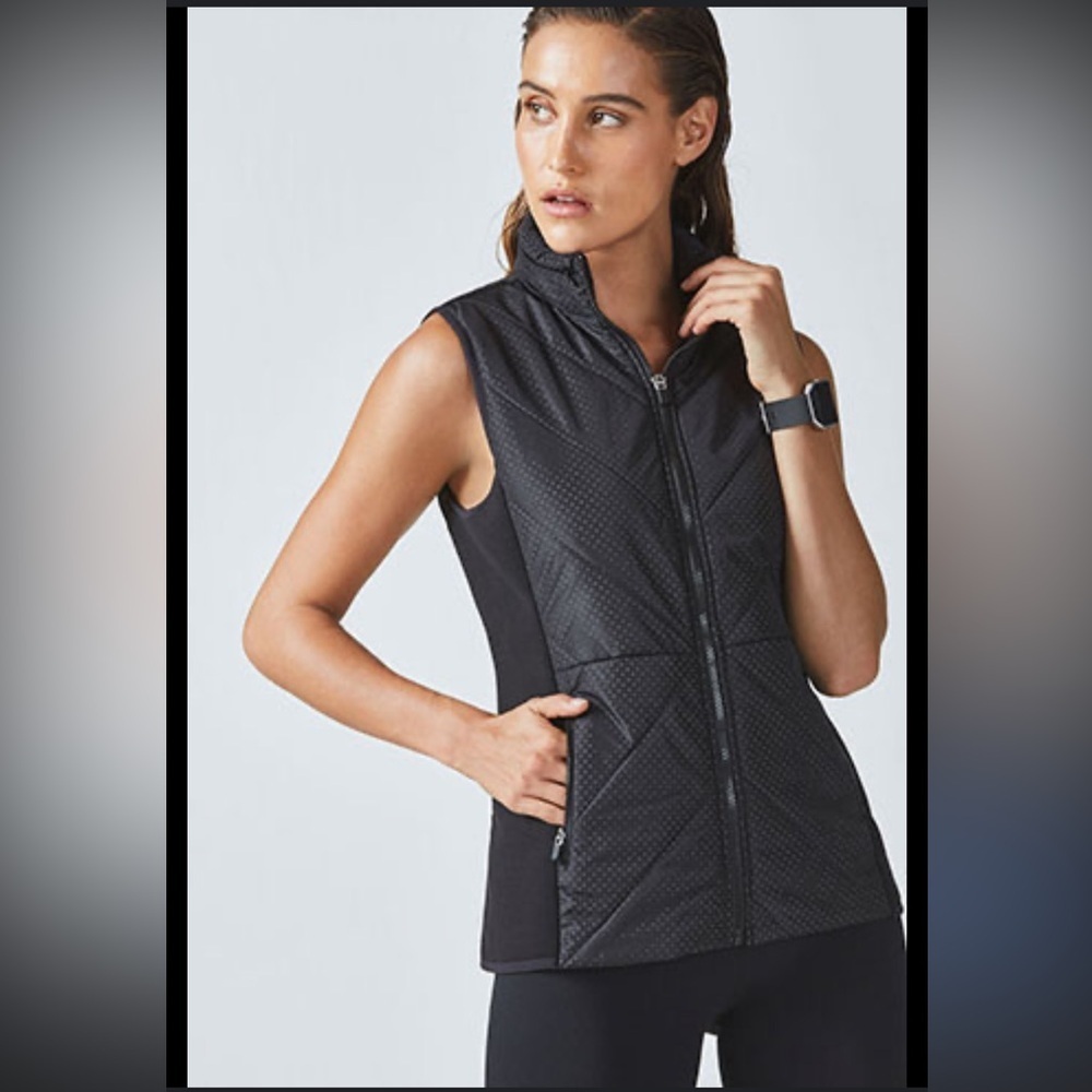 Fabletics Black Sedona Quilted Vest Size XS